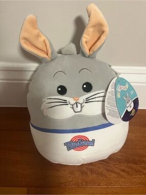 Squishmallows Grey & White Bunny Plush with Peach Ear Accents